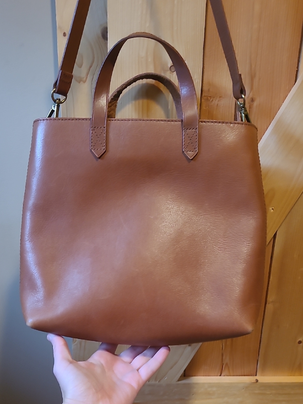 Madewell Brown Leather Tote Shoulder Bag - Picture 4 of 8